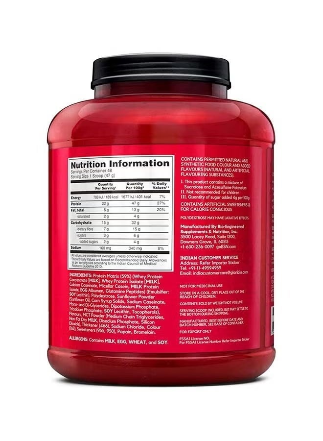 BSN, Syntha-6, Ultra Premium Protein Matrix, Strawberry Milkshake, 5 lbs (2.27 kg) - Image 2